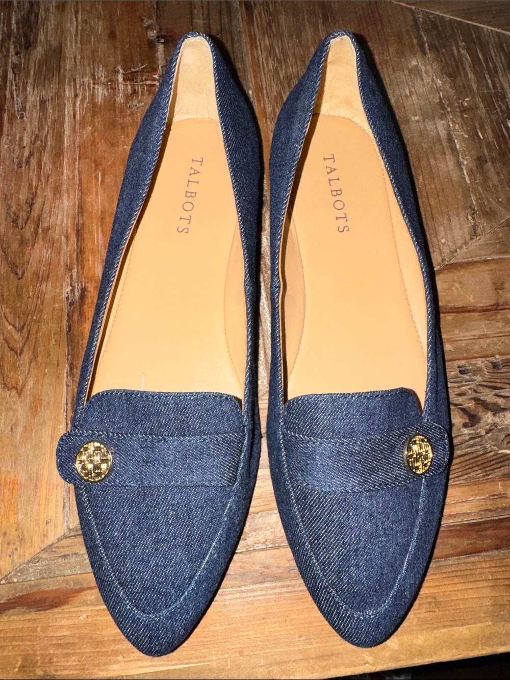 Talbots Francesca Driving Denim Moccasins - New